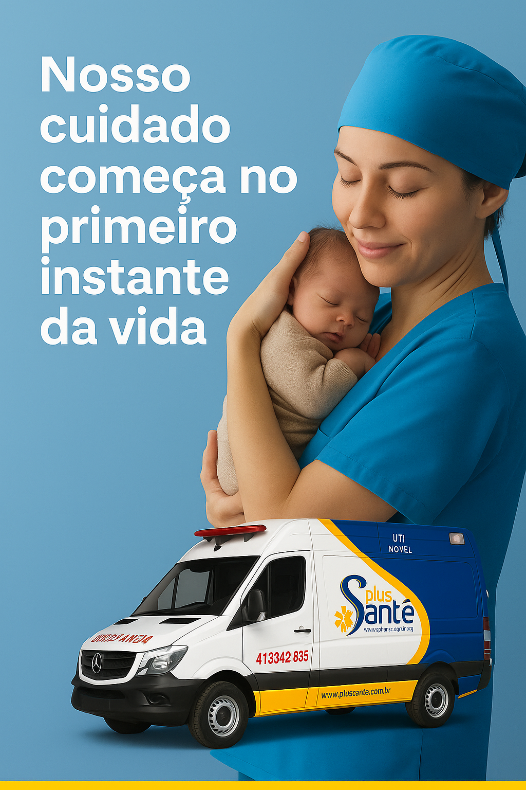 Ambulancia Neonatal Plus Sante A Plus Santé, referência em emergências médicas há mais de 25 anos, oferece um serviço especializado por meio da Plus Santé Kids, com ambulâncias UTI Neonatal e Pediátrica totalmente equipadas e voltadas às necessidades infantis.